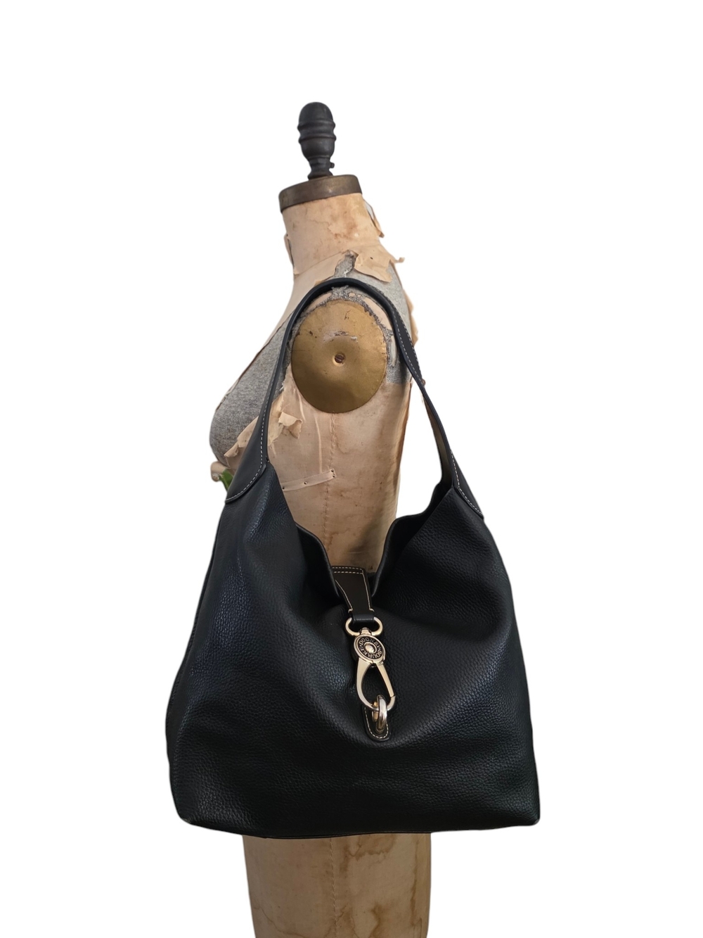 Dooney & Bourke Pebble Leather Black Logo Lock Sac